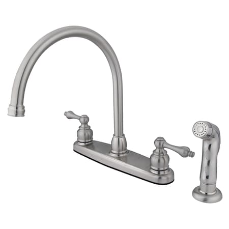 Kingston Brass Vintage 8" Centerset Kitchen Faucet, Brushed Nickel KB728ALSP